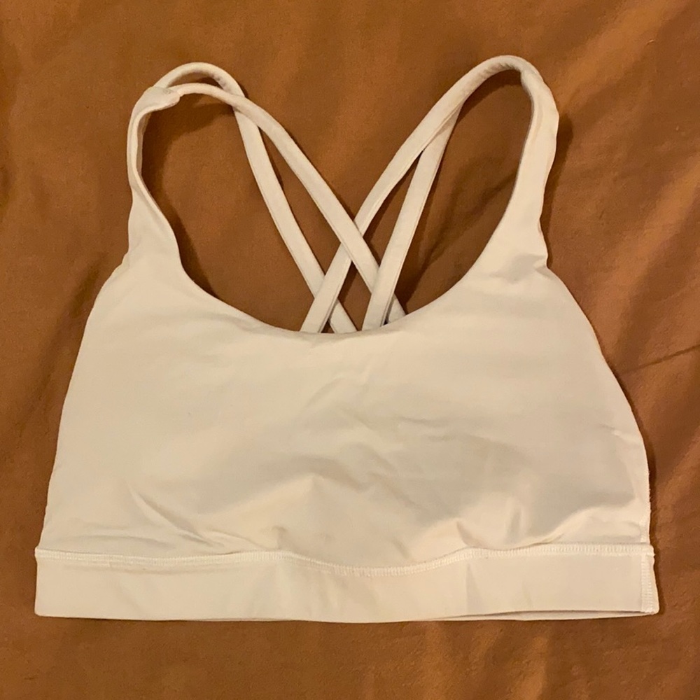 White lululemon energy sports bra